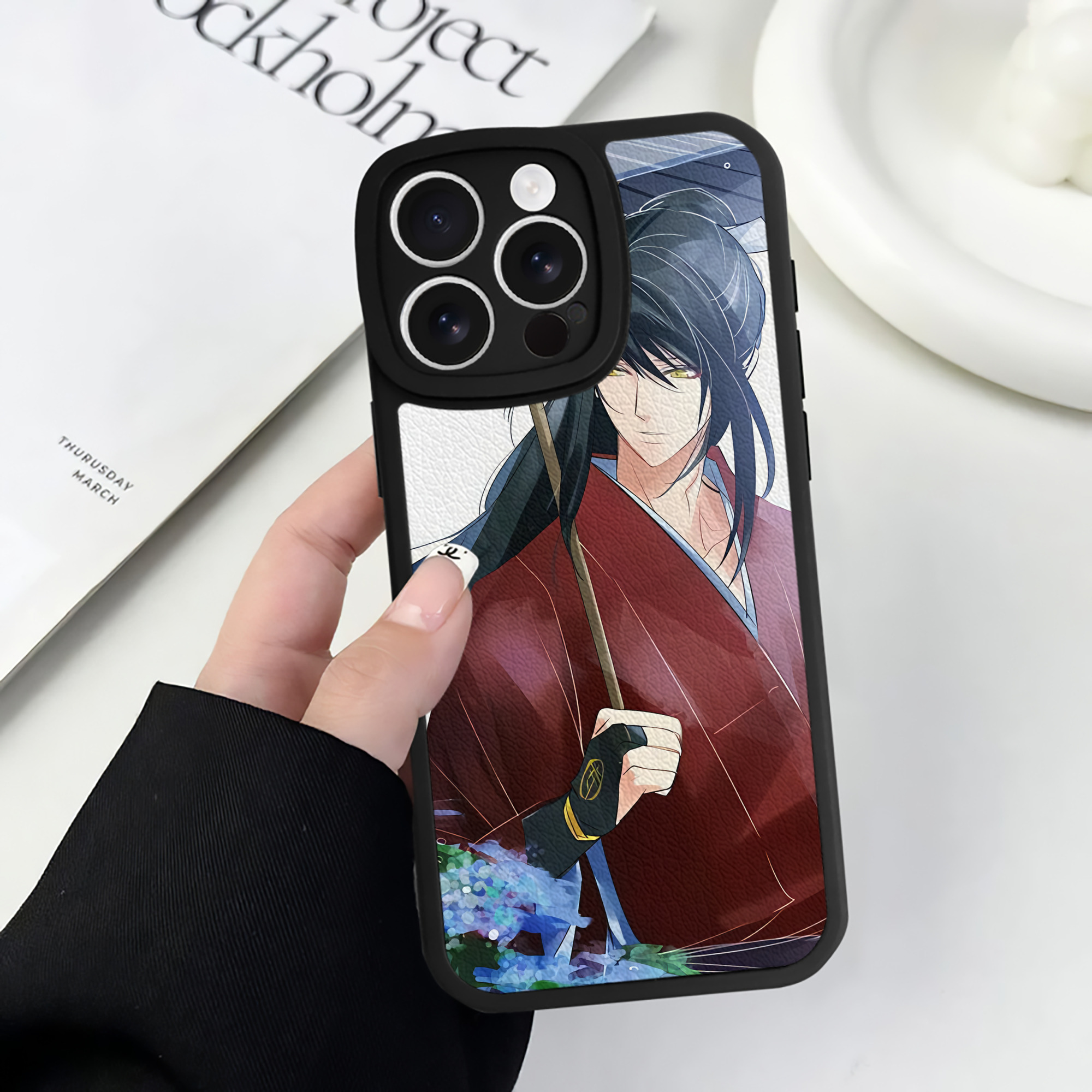 （画像用） 刀剣乱舞 Touken Ranbu 【iPhone 16シリーズ対応】シリコンスマホケース（レザー調） 材質：シリコン